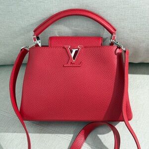 LOUIS VUITTON Red Taurillon Leather Capucines BB SHW